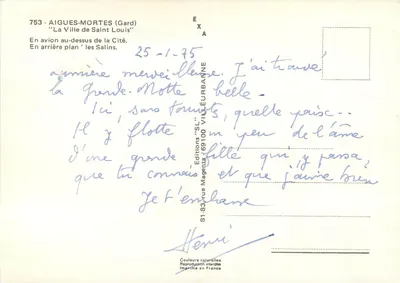 Aigues-Mortes (Gard) — 'La Città di San Luigi' — Edizioni Magenta — Verso