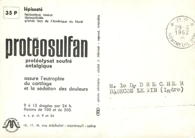 Ryba skamieniała — lépisosté — wydawca Roland-Marie S.A. - n° 35 P — Rewers