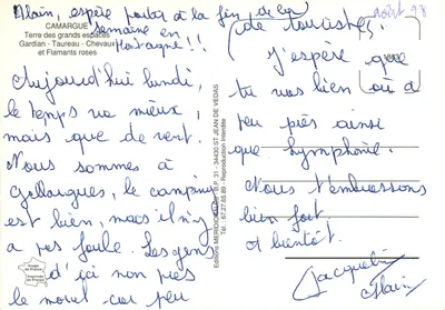 La Camargue — karta pocztowa turystyczna — Éditions Méridionales — Rewers