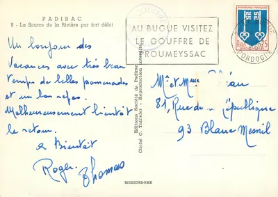 Gouffre de Roumeysac — źródło rzeki z dużym przepływem — Wydawnictwo C. Tallefer — Rewers