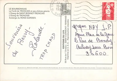 Pays de Tronçais — Editora Éditions du Lys, número de série não visível — Verso