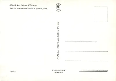 Les Sables-d'Olonne — Lot ptaszków nad dużą przystanią — PAPYRA — Rewers