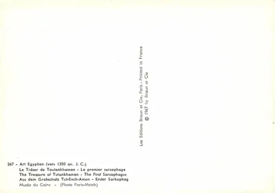 Sarcophague Toutankhamon — Pierwszy Sarcophague — Wydawnictwo Braun et Cie, n°267 — Rewers