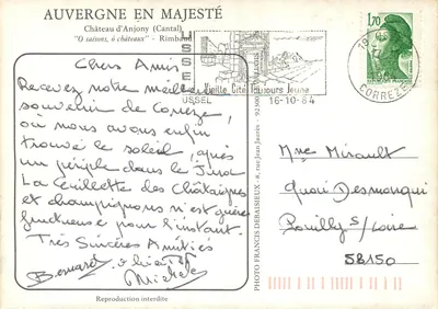 Castelo de Anjony — Auvergne em Majestade — F. Debaisieux — Verso