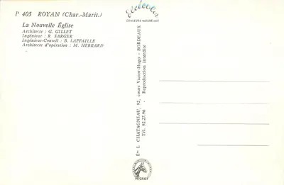 Royan — A Nova Igreja — Editor Elcée, n° P 405 — Verso