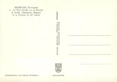 Brantôme — Il Ponte Coudé sulla Dronne e l'Antica Abbazia — Éditions Diplôme — Verso
