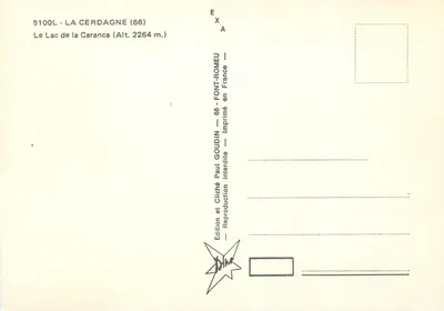 See von La Caranca — La Cerdagne (66) — Edition Paul Goudin — Rückseite