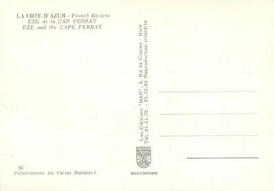 Eze und der Cap Ferrat — Die Côte d'Azur — 'MAR' Editions und IRIS — Rückseite
