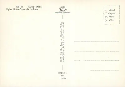 Chiesa di Notre-Dame della Stazione — Parigi (XIII°) — Alfa — Verso