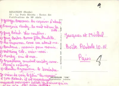 Besançon (Doubs) — Brama Rivotte — Pozostałości zabytkowych umocnień z XVI wieku — Combier Imp. Macon (S.-et-L.) — Rewers
