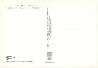 Pejzaż lasowy — Jeseń — Éditions Hachette — Rewers