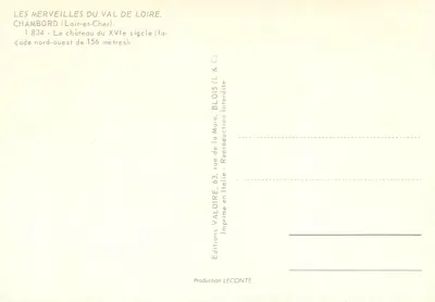 Chambord — Castelo do século XVII — Éditions Valoire — Verso