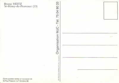 Humorystyczna karta pocztowa — Bruno Heitz — wydana okazjonalnie w związku z St Paul Passion 1990 — Rewers