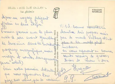 Beuil (A.M.) — Vista geral — Edições SEPT, NICE — Verso