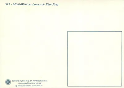 Mont-Blanc en Lames de Plan Praz — foto Pierre Tairraz — uitgaven Mythra — Achterkant