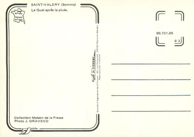 Saint-Valery (Somme) — Quai po deszczu — Wydawnictwo CIGOGNE, nr 80.721.05 — Rewers