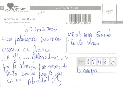 Seviac — Villa gallo-romana recentemente descoberta — S.A. APA-POUX - ALBI, n° S. 7 — Verso