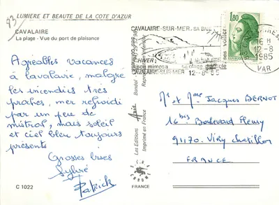 Costa Azul — Lembrete de Cavalaire — Les Éditions Chromo — Verso