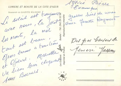 Sainte-Maxime — widok panoramiczny i plaża — Wydawnictwo S.I.R.A. nr 670 — Rewers