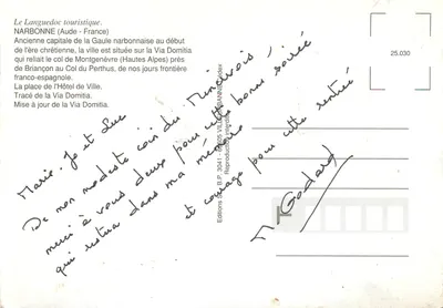 Narbonne i Via Domitia — Wydawca: Wydawnictwo Miasta Narbonne, nr 25.030 — Rewers
