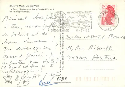 Sainte-Maxime (83-Var) — Port, Kościół i Kątowa Wieża (XII wiek) — ELBE wydawnictwo — Rewers