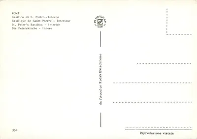 Innenansicht der Basilika Saint-Pierre — Plurigrafe Terni Nr. 334 — Rückseite