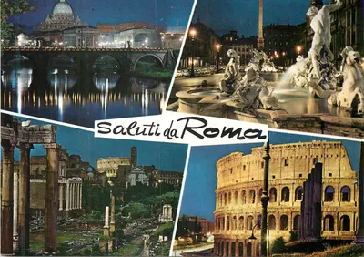 Roma — vista noturna dos monumentos — Plurigraf Terni n°423
