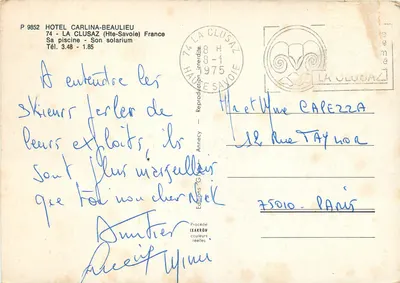 La Clusaz — inverno — Éditions Ixakron, n° P 9852 — Verso