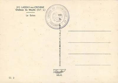 Zamek Moulin — Salon — Zamek Moulin (41) LASSAY-sur-CROISNE — Rewers