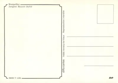 Portico con colonne — Montpellier — editore diffu·cartes, n° 1154 — Verso