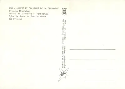 Igreja de Sauto — Pirineus Orientais — Edição Paul Goudin, Font-Romeu — Verso