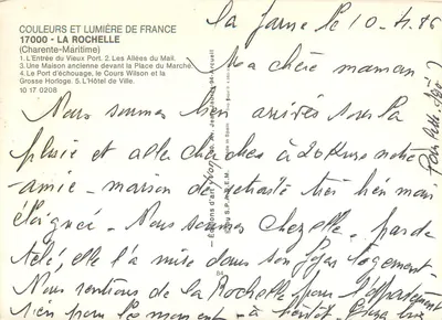 La Rochelle — Recuerdo de La Rochelle — Ediciones de arte Jean Vouga — Reverso