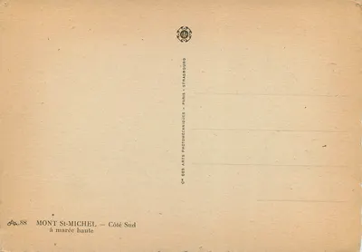 Monte Saint-Michel — Lado Sul — Cie des Arts Photomécaniques, Paris — Verso