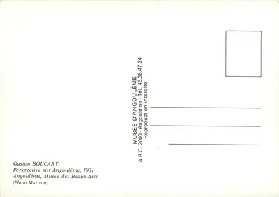 Perspektywa na Angoulême — Gaston BOUCART, 1931 — Muzeum Sztuk Pięknych w Angoulême — Rewers