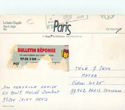 De Heilige Kapel — Parijs — Foto E. Knight, Image In Editions — Achterkant