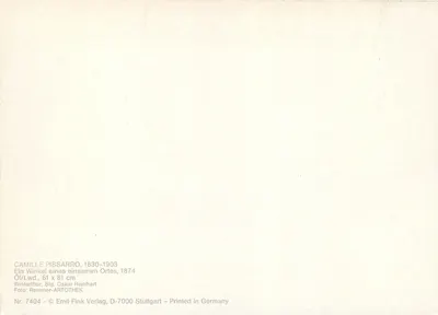 Kąt odosobnionego wioska — Camille Pissarro, 1874 — wydawnictwo Emil Fink Verlag, Stuttgart — Rewers