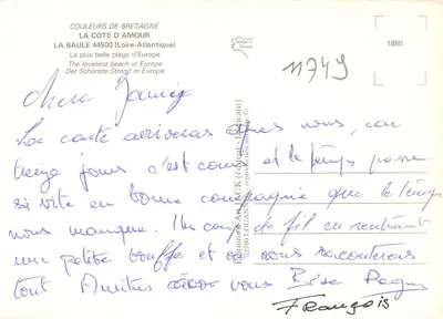 La Baule — luchtfoto — Uitgave Art Jack — Achterkant