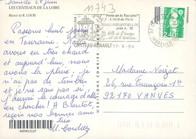 Zamek Loary — Chambord, Blois, Beaugency, Sully-sur-Loire, Cheverny, Gien, Chaumont — Wydawnictwo Combier — Rewers