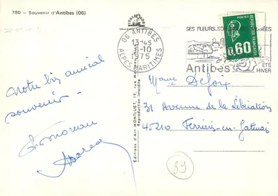 Antibes — widok panoramiczny i port — Wydawnictwo Montluet — Rewers