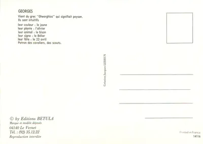 São Jorge — lenda e símbolos — Edições BETULA, n°14116 — Verso