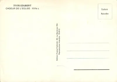 Koor van de kerk — Coubert — Uitgave France Publicité — Achterkant