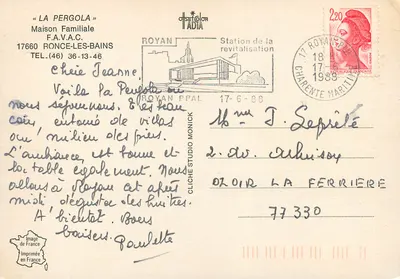 Hôtel Pergola — Royan — wydawca Studio Adia, nr 77 330 — Rewers