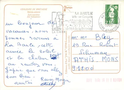 Salinas de La Baule — Bretagne — Edições de Arte 'JACK' — Verso