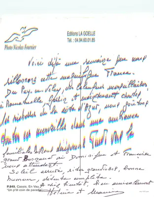 Cassis - En Vau - Um pequeno canto de paraíso — Foto Nicolas Fournier, Éditions LA GOELLE, P.849 — Verso