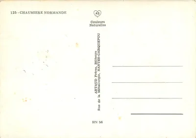 La Uelle Chaumière Bar Restaurant — Normandska Chaumière — ArtAUD Frères, Nantes — Rewers