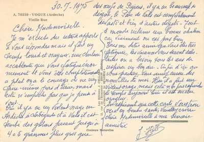 Vogüe (Ardèche) — Rua Velha — Les Éditions J. Celland — Verso