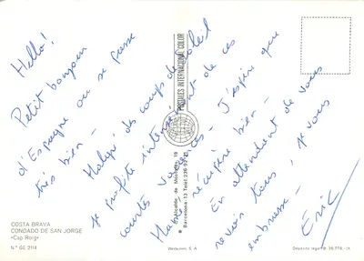 Cap Roig — Costa Brava — editor Werticrom, S.A., n° GE 2114 — Verso