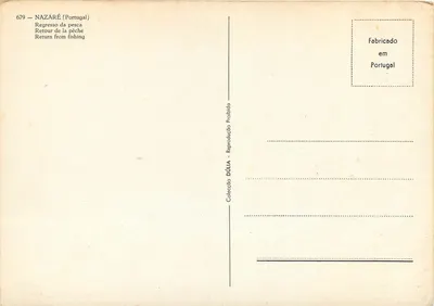 Nazaré — Retorno da pesca — Coleção DÚLIA, n° 679 — Verso