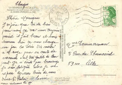 Kaplica św. Heleny — wydawca Edition Photo Labou Lac, n° 163 — Rewers