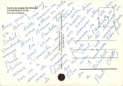 Port de la Rague — widok z zamku na wzgórzu — Wydawnictwo Y.A. 101 — Rewers